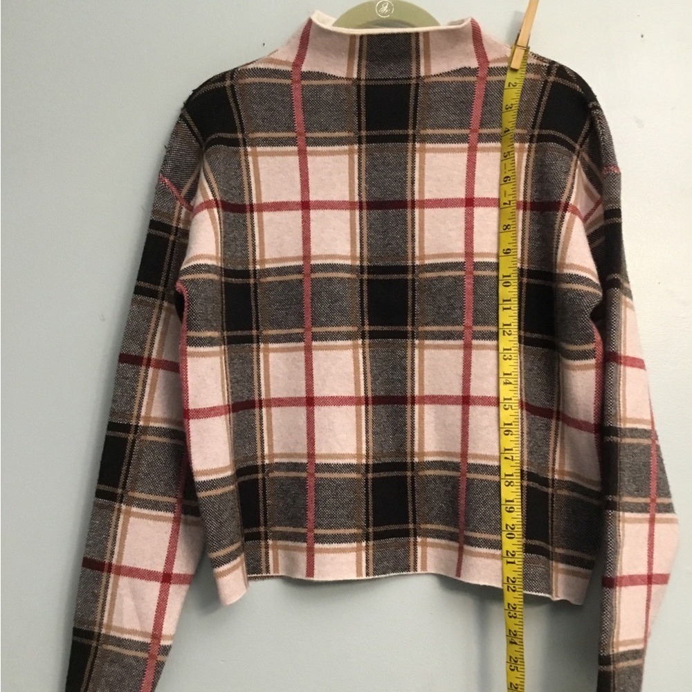 Tahari Checkered Turtleneck Sweater - Pink, Black, Cream - Picture 14 of 14